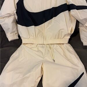 Nike Cream and Black Men's Track Pants & Jacket Set